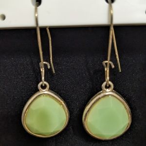 Mint & Gold Tear Drop Earrings